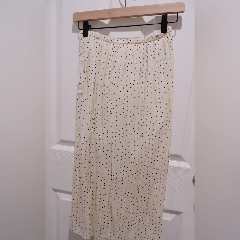 AQUA Tie-Front Polka Dot Midi Skirt - Picture 3 of 4